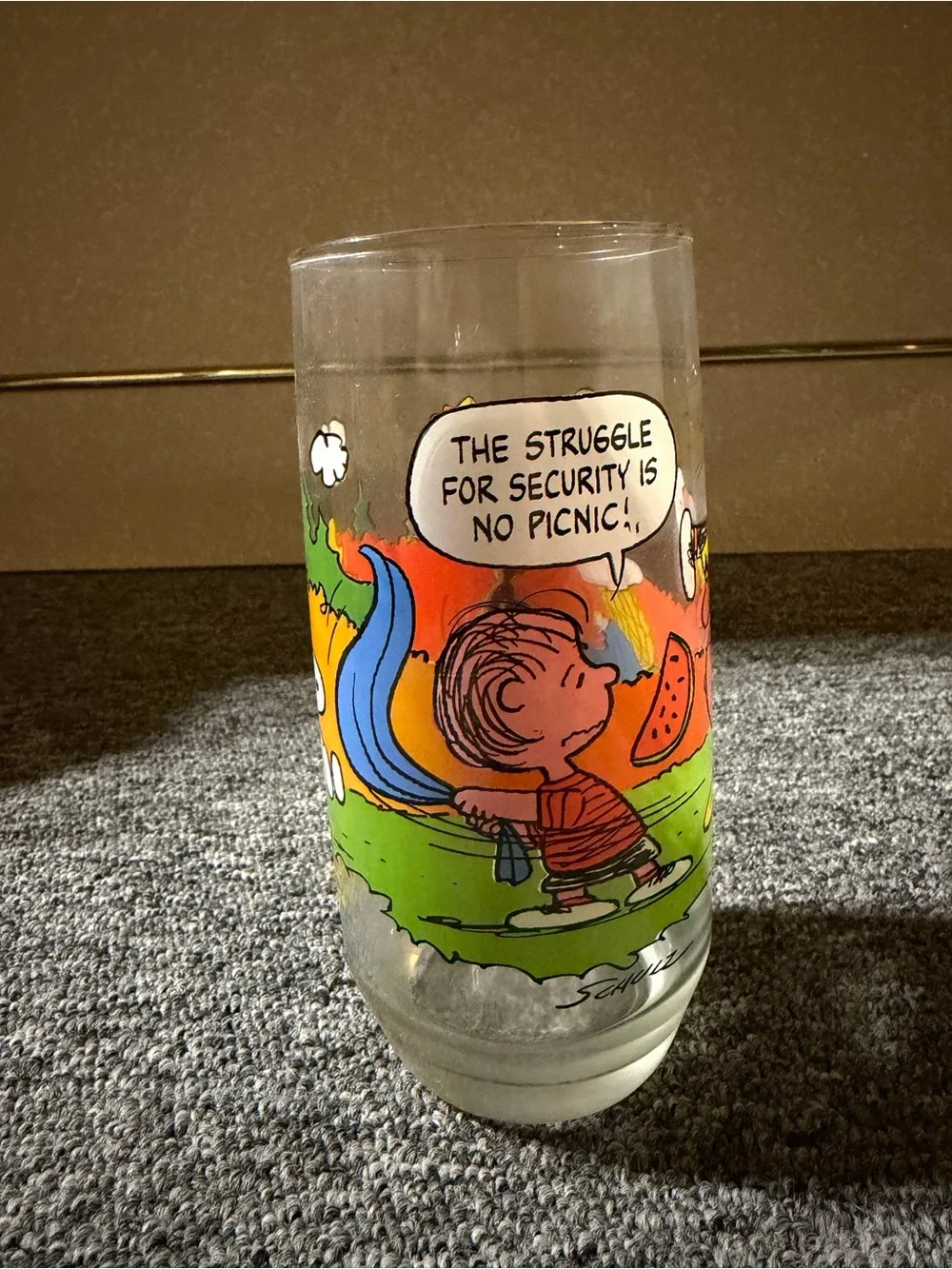 McDonalds PEANUTS Woodstock & Lucy Camp Snoopy Collection Cartoon Glass